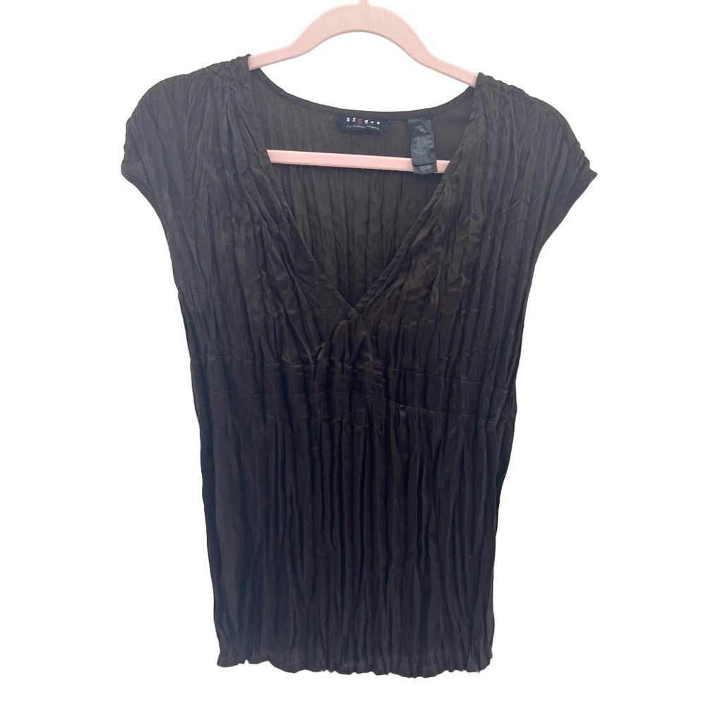 Vintage y2k Brown Ruched Dressy Top Size 10